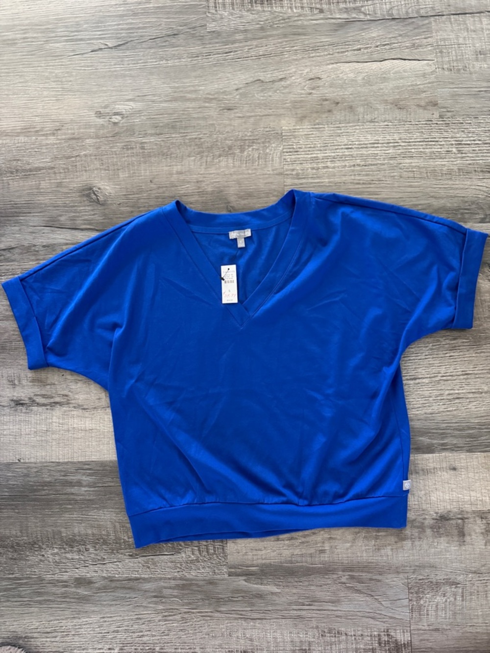 Talbots V-Neck Short Sleeve Top in Cobalt Blue NWT